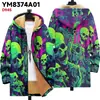 Nueva Chaqueta Transfronteriza con Patrones Multicolor, 50 Elementos, Cárdigan con Capucha y Cremallera, Abrigo Grueso de Algodón Polar para Invierno con Forro Amarillo