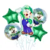 Balão de Filme de Alumínio Mario Transfronteiriço Formato Mario Tema Mario Aniversário Jogo Brinquedo Layout Decoração de Festa Alumínio