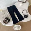 Conjunto de dos piezas para niña estilo coreano, nuevo para otoño 2026: cárdigan de punto dulce y elegante con pantalones acampanados versátiles