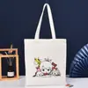 Bolso de Hombro con Estampado de Dibujos Animados Estilo Coreano, Bolso de Lona Moderno y Versátil para Estudiantes, Bolsa de Lona para Publicidad Corporativa
