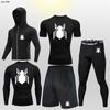 Traje deportivo de fitness transfronterizo para hombre, para correr, entrenar, primavera y verano, de secado rápido, muy elástico, ajustado, para correr por la mañana y por la noche, para baloncesto.