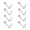 Clavo de Nariz de Aleación de Titanio F136 Transfronterizo Zirconia Varilla Recta Varilla en L Cuerpo de Varilla Piercing Joyería Personalizada para Nariz Clavo de Nariz en Forma de 7 Forma de 5