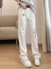 Jeans de Pierna Ancha con Estampado de Rayos para Hombre, Nuevo Estilo High Street Americano Primavera y Otoño 2025, Pantalones Casuales de Pierna Recta para Hombre