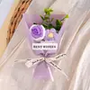 Regalo de San Valentín para Maestros: Flor de Hilo Tejido Souvenir, Mini Ramo de Rosas Artificiales con Flores Falsas Transfronterizas
