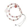 Pulseira de Cristal de Morango Natural Cristal Branco Círculo Duplo Moda Cristal Rosa Raposa de Nove Caudas Palácio de Pequim Cultural e Criativo Pulseira Mais Vendida