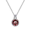 Collar redondo clásico transfronterizo de moissanita para mujer, colgante redondo de moissanita de 1 quilate, cadena para clavícula de plata de ley S925, gema de color