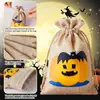 Bolsa de linho transfronteiriça nova para Halloween, com cordão, bolsa de doces, bolsa de presente de Natal, bolsa de presente criativa de abóbora