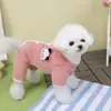 Ropa para Perros con Clip para Correa, Chaqueta de Algodón de Invierno para Cachorros Teddy, Pomerania, Bichón Frisé, Gatos Mascotas, Chaqueta de Forro Polar de Cuatro Patas con Apertura Trasera 25