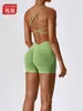 Novos Shorts de Yoga Transfronteiriços para Mulheres, Cintura Alta, Ajustados, Shorts de Yoga Levanta Bumbum Pêssego, Shorts Esportivos para Corrida e Fitness