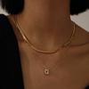 Collar Mini Burbuja 26 Letras Grandes Transfronterizo Europeo y Americano, Collar Multicapa Espiga, Regalo, Versátil y de Nicho