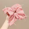 Scrunchie cuadrado de bufanda floral bordada para mujer, suave goma elástica de alta elasticidad para coleta, accesorio para el cabello de alta gama