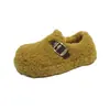 Pantuflas de Algodón Peludo con Suela Gruesa para Mujer, Para Usar en Exteriores, Novedad Otoño/Invierno 2026, Sin Cordones, Cálidas, Estilo Birkenstock, Punta Cerrada, Zapatillas Semiabiertas