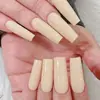 Cross-border Wearable Feminino Nail Art Atacado Simples Médio-retangular Cor Sólida Nail Art Patch Wear Armor Venda por atacado