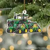 Decorações de Árvore de Natal Personalizadas para Tratores Transfronteiriças Pingente Plano de Acrílico Enfeites de Presente de Natal