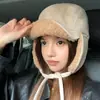 Gorra Estilo Lei Feng de Pana para Mujer en Invierno, Forrada de Polar y Engrosada, Cortavientos para Exteriores, a Prueba de Frío, Cálida, Protectora de Orejas, para Esquí y Ciclismo