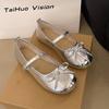 Zapatos de Tacón con Lazo para Mujer 2025 Nuevo Primavera Zapatos Mary Jane Franceses con Faldas Tacón Grueso Retro Zapatos de Abuela