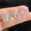 Contas Redondas de Vidro Transparente Branco Gravado JZ Vidro Amarelo Acessórios para Pulseira DIY Lote Misto de 8-14mm