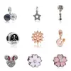 Nuevo Pulsera de Perlas de Amazon, Aretes de Flor, Aretes de Mariposa Flor de Rosa de Plata, Joyería para Pulsera DIY Regalo