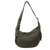 Estilo japonês Ins Casual All-match Canvas Bolsa Crossbody Bolsa Bolsa de bolinho de massa de grande capacidade para deslocamento de classe para estudantes universitárias do sexo feminino