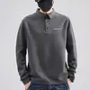 Camisa Polo para Hombre Otoño/Invierno 2026 con Cuello de Solapa, Corte Holgado, Manga Larga, Forro Polar, Nuevo Bordado, Top Casual de Negocios