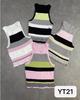 Projetado com Listras de Cores Contrastantes, Colete de Tricô Feminino de Verão Retro de Nicho Slim-Fit Versátil Sem Mangas Fábrica