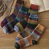 Calcetines para Hombre Medias Retro Estilo Étnico Otoño e Invierno para Hombre Estudiante K-Style Ins de Moda Gruesos de Caña Media Hilo Grueso de Invierno