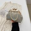 Bolso de Mujer con Concha de Lujo Ligero 2024 Primavera Nuevo Bolso de Mano Estilo Nacional Literario Bolso Bandolera con Cadena Bolso de Cadena