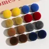 16mm Terciopelo Colorido de Principios de Invierno con Flocado Redondas Bolas de Panal Adornos Semi-Redondos Parches Accesorios para Aretes DIY Accesorios para Pasadores de Cabello