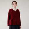 Elegante y sencillo abrigo de lana de doble cara, nuevo estilo para mujer, diseño corto de cuello redondo, adecuado para figuras petite, abrigo de lana versátil y elegante