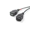 Cabo de Dados USB Macho para Fêmea de Ponta Dupla Personalizado, Cabo de Dados Um para Dois, USB Macho para Dois USB Fêmea, USB Curvado para a Esquerda e para a Direita