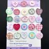 Botones Lindos de Dibujos Animados Redondos en Forma de Corazón con Estampado de Manzana para Diarios DIY, Decoraciones Cuadriculadas Vintage, Se Pueden Mezclar y Combinar