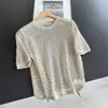 2026 Camiseta de Punto Fino Tencel Calada Estilo Verano Delgada para Reducir Edad Cubierta Corta Venta al por Mayor H20Ct51683