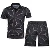 Nueva moda de verano para hombre, polo casual con estampado 3D, cuello camisero, traje casual