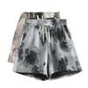 Pantalones cortos de seda de hielo de secado rápido, estilo chino, estilo nacional de verano, holgados, con estampado de tinta, pantalones anchos para mujer, pantalones casuales rectos