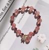 Nueva Pulsera Nicho Flor de Durazno de Jade Hetian de Amazon, Pulsera de Cristal Rosa de Diseño Original, Pulsera de Cristal de Fresa para Niñas