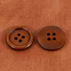 Botones de Madera Natural con Bordes Delgados, Cuatro Agujeros, Bordes Anchos, Líneas Punteadas, Botones Redondos de Madera, Botones de Madera Hechos a Mano para Niños