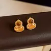Novos Brincos de Tarraxa de Zircônia Estilo Chinês Retrô Brincos de Luxo Leve com Sensação de Alto Padrão para Mulheres Moda Simples Design com Senso de Design Brinco Nicho