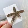 Nuevo Clip para el Cabello de Estrella de Mar de Aleación con Diamantes Completos Estilo Coreano Dongdaemun Pasador Simple para la Parte Posterior de la Cabeza Clip para el Flequillo Pasador de Cabello