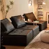Sofá Bloque de Tofu, Piel Genuina, Estilo Minimalista Italiano, Apartamento Pequeño, Sala de Estar de Piamonte, Módulo Combinado de Sofá Cuadrado de Cuero