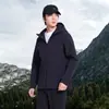 Chaqueta softshell para hombre para exteriores, cortavientos, impermeable, resistente al desgaste, chaqueta con capucha para montañismo de otoño e invierno, abrigo con forro polar para hombre en otoño e invierno