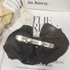 Horquilla de Pelo con Lazo Plisado de Estrella Brillante de Diamantes Completos de Satén Estilo Coreano Horquilla Accesorios para el Cabello de Gama Alta Tocado para Mujeres