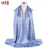 Primavera e Verão novo elegante versátil cor sólida plissado natural chiffon bico fechado lenço lenço lenço em estoque atacado transfronteiriço