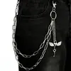 Estilo Retro Europeo y Americano Colgante de Corazón con Alas de Metal Cadena para Pantalones Unisex Punk Hip-Hop Accesorio para Jeans Cadena de Cintura