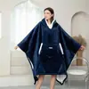 Manta Perezosa con Capucha Amazon Estilo Europeo y Americano Tamaño Grande Ropa Casual para el Hogar Brida Lana de Cordero Manta de TV Usable