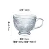 Taza de Desayuno de Vidrio de Girasol Jingyuan Taza de Avena y Leche Estampada Vintage Hogar Gran Capacidad Taza de Alto Valor con Formas