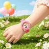 Reloj infantil de dibujos animados electrónico luminoso lindo Labubu para niña de muñeca estudiante de primaria digital con manecillas de cuarzo