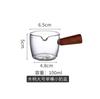 Jarra de Leite de Vidro Ins Estilo Japonês com Alça de Madeira e Escala, Pequena Xícara de Leite para Espresso Latte, Pequena Xícara Medidora, Pequena Jarra de Leite, Recipiente para Leite