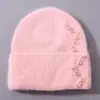 Nuevo Gorro de Lana Tejido de Perlas Color Sólido Cálido Simple Gorro de Pelo Venta Directa del Fabricante Gorro Tejido a Rayas de Perlas