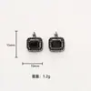 Pendientes Cuadrados de Circonita Negros de Estilo Moderno y Genial, Pendientes de Lujo Ligero y de Gama Alta Estilo Coreano, Pendientes Exquisitos de Moda y Personalizados