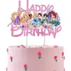 Tema de Frozen Papel con Purpurina Impresión UV Decoración de Cumpleaños de la Princesa Aisha Tarjeta para Pastel Decoración de Pastel